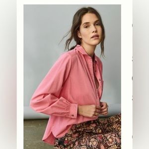 Pilcro Sigourney Corduroy Button Down - pink - size small